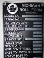 Mrf Michigan Roll Form Mrf 5gmmup8 Roll Former