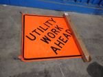 Mdi Utility Work Ahead Traffic Controll Roll Up Sign