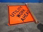 Mdi Utility Work Ahead Traffic Controll Roll Up Sign