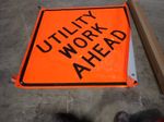 Mdi Utility Work Ahead Traffic Controll Roll Up Sign