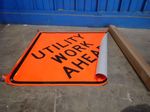 Mdi Utility Work Ahead Traffic Controll Roll Up Sign