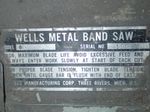 Wells Metal Band Saw Horizontal Band Saw