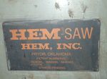 Hemsaw  Hemsaw Horizontal Band Saw W Roller Conveyor