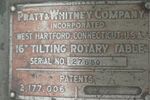 Pratt  Whitney Tilting Rotary Table