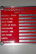 Wisconsin Oven Corp Wisconsin Oven Corp Spc34hts109 Oven