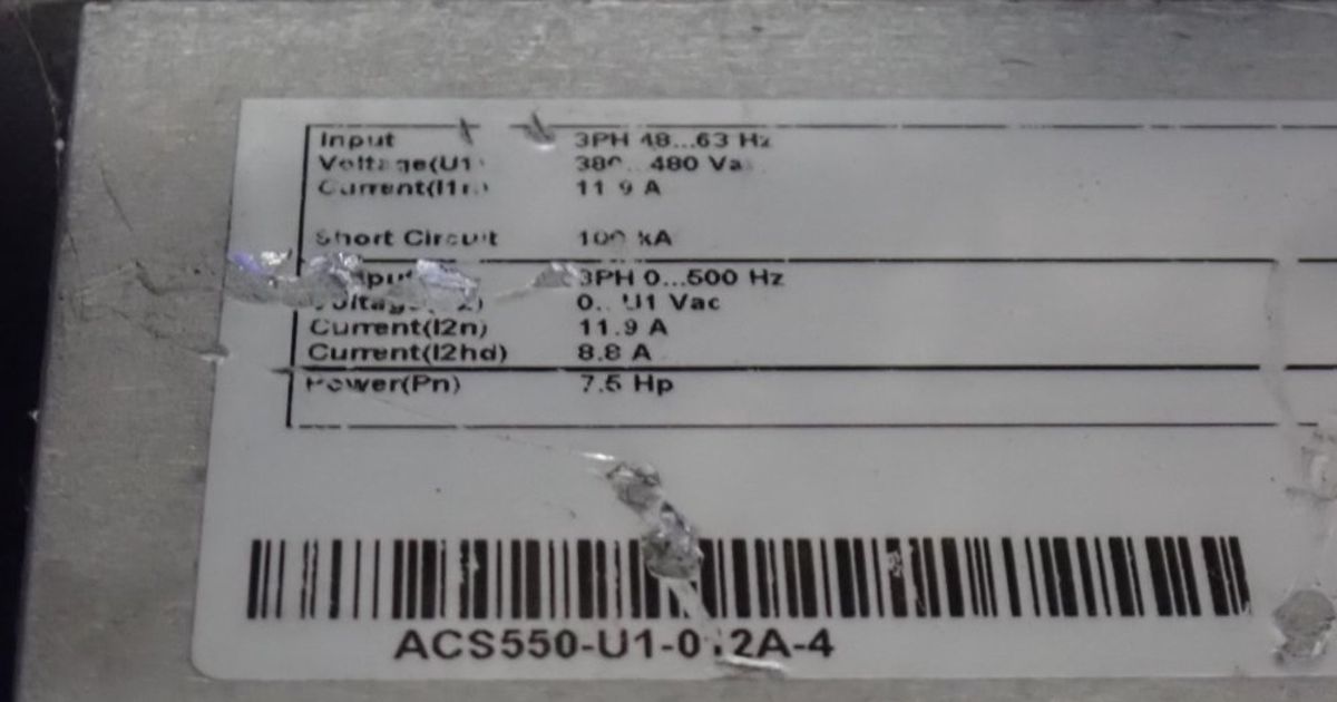 ABB Variable Frequency Drive (vfd) - Acs550-u1-012a-4 | HGR*24