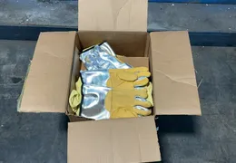 NATIONAL SAFETY APPAREL YELLOW GRAIN LEATHER WORK GLOVES  -  DJXG1298FKKW
