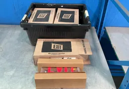 LITHONIA EDGE LIT LED EXIT SIGNS  -  LRP 1 RC 120/277 EL N PNL