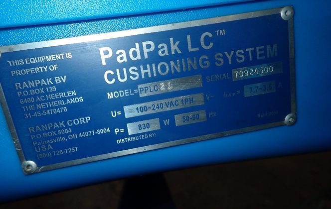 Padpak Lc 30" 2008 Padpak Pplc21 Cushioning System - Pplc21