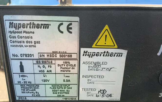 Hypertherm Plasma Cutting System - Hsd130