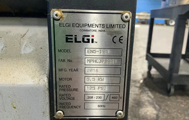 Elgi Equipments Limited 5.5 Kw Screw Air Compressor - En5-125