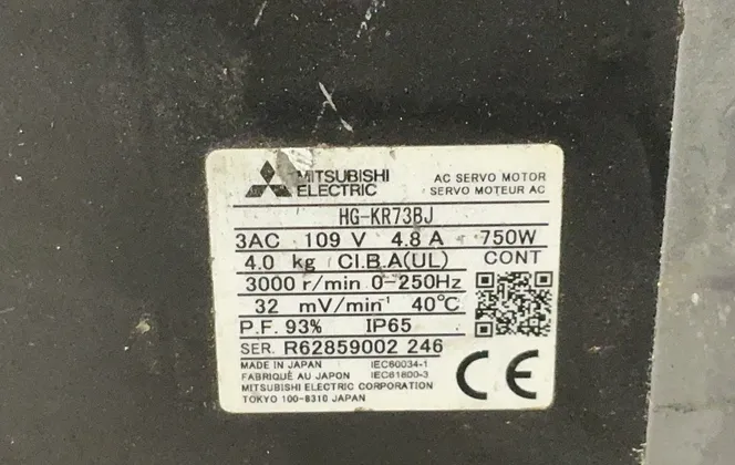 Mitsubishi Electric 750 Watts Ac Servo Motor - Hg-kr73bj