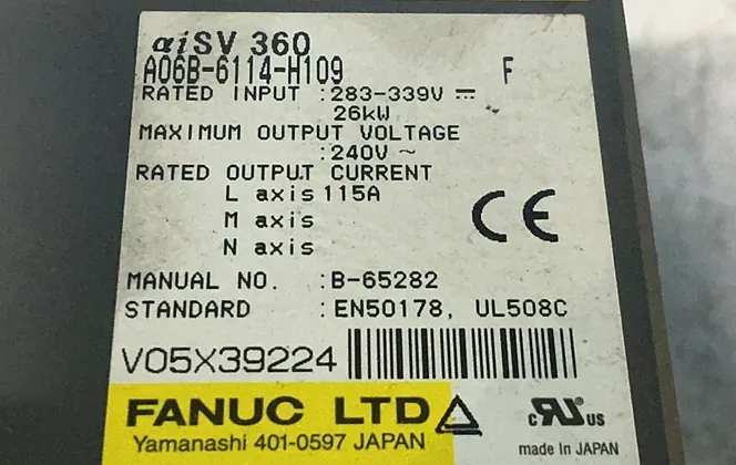 Fanuc Aisv 360 Power Supply - A06b-6114-h109