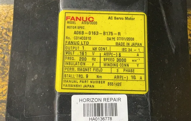 Fanuc 3000rpm Ac Servo Motor - A06b-0163-b175-r