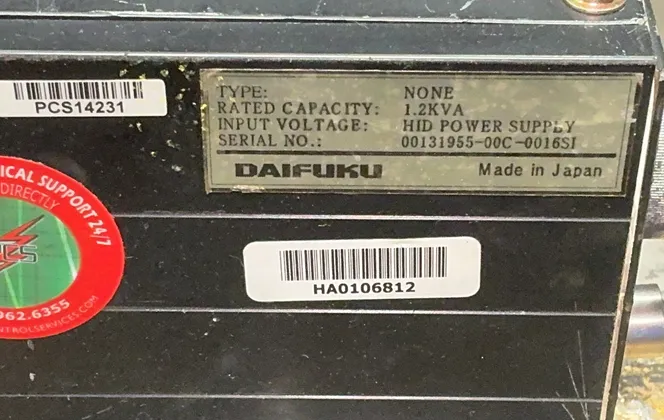 Daifuku 1.2kva Power Unit - Ramrun