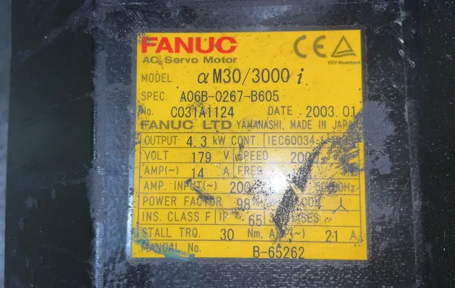 Fanuc 14 Amps Am30/3000i Ac Servo Motor - A06b-0267-b605
