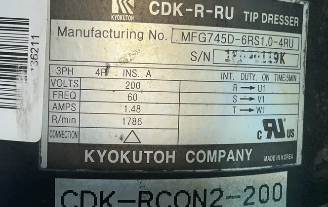 Kyokutoh Tip Dresser - Mfg745d-6rs1.0-4ru