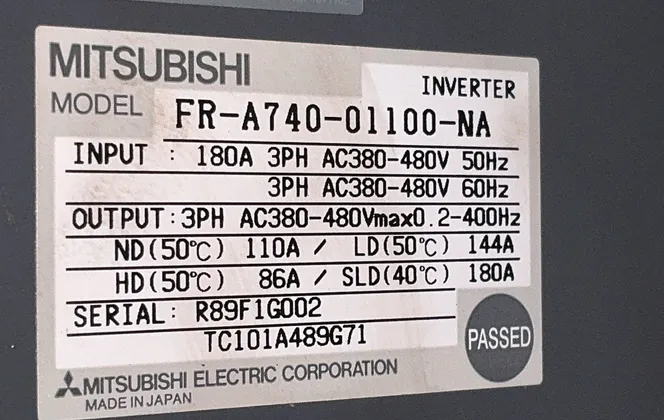 Mitsubishi Inverter Drive - Fr-a740-01100-na
