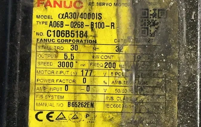 Fanuc 3000rpm Ac Servo Motor - A06b-0268-b100-r