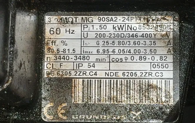 Grundfos Centrifugal Pump - 90sa2-24ft115-c