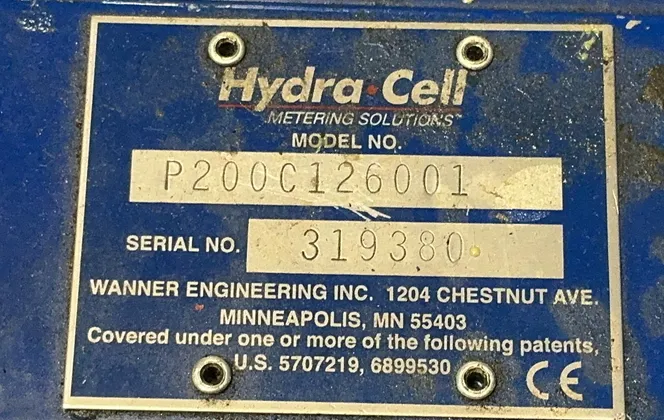 Wanner Engineering Hydra Cell Metering Pump - P200c126001