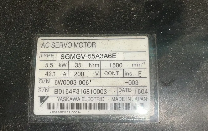 Yasakawa Electric 42.1 Amps Ac Servo Motor - Sgmgv-55a3a6e
