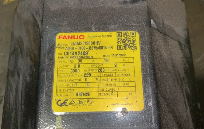 Fanuc Aam30/3000hv Ac Servo Motor - A06b-0186-b675#0014-r