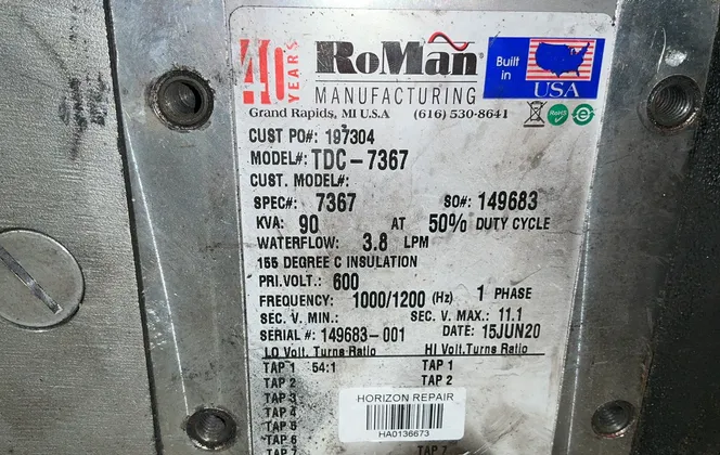 Roman Manufacturing 90 Kva Transformer - Tdc-7367