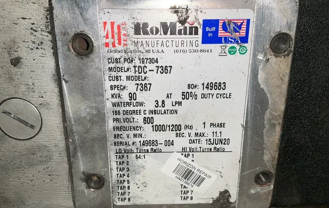 Roman Manufacturing 90 Kva Transformer - Tdc-7367