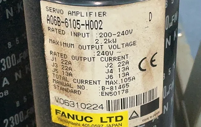 Fanuc V06310224 Servo Amplifier - A06b-6105-h002
