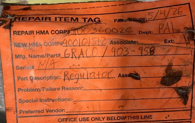 Graco Spring Operated Mastic Fluid Pressure Regulator - 903-958