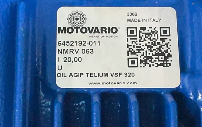 Motovario Right Angle Gearbox - 6452192-011