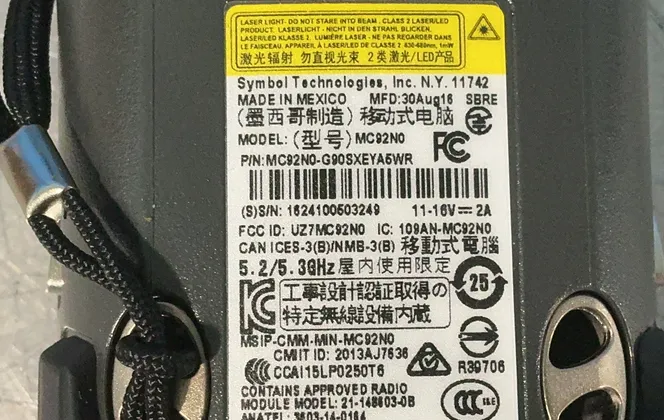 Symbol Handheld Computer - Mc92n0-g90sxeya5wr