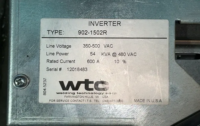 Wtc 600 Amps Gen6 Mfdc Inverter - 902-1502r