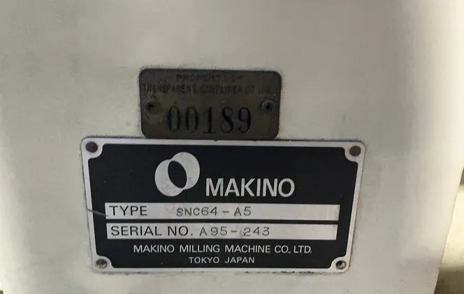 Makino Milling Machine Co., Ltd. 18”x32” Table Cnc Vertical Machining Center - Snc64-a5