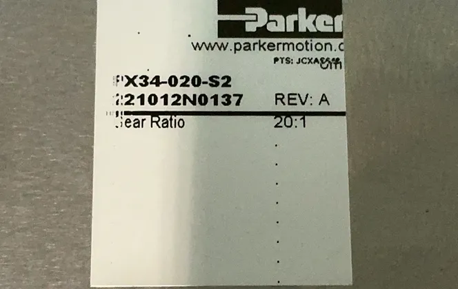 Parker 20:1 Planetary Gearhead - Px34-020-s2