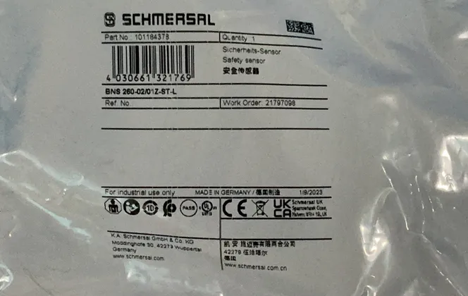 Schmersal Magnetic Safety Interlock Sensors - Bns 260-02/01z-st-l