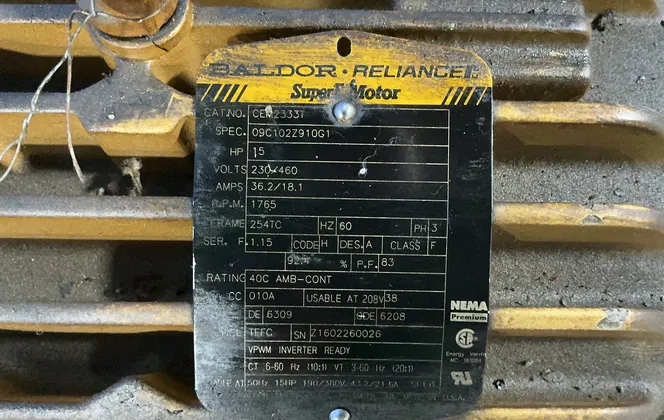 Baldor 15 Hp Motor - Cem23331