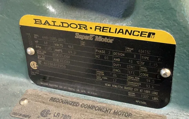 Baldor 60 Hp Motor