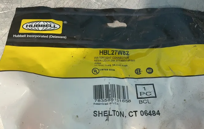Hubbell Watertight Twist-lock Connectors - Hbl27w82