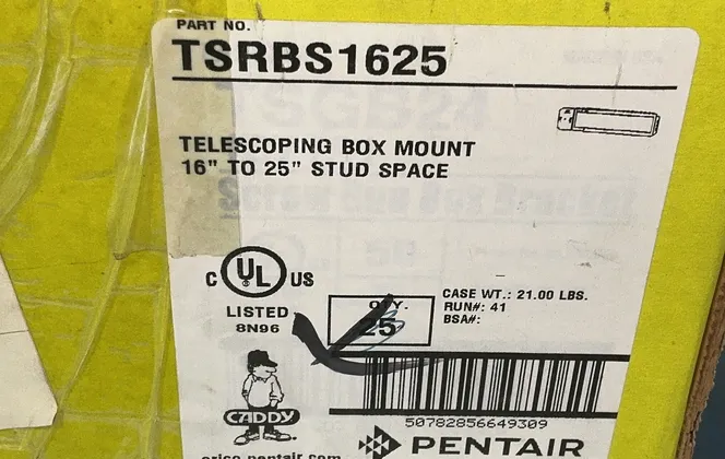 Nvent Caddy Telescopic Box Mounts - Tsrbs1625